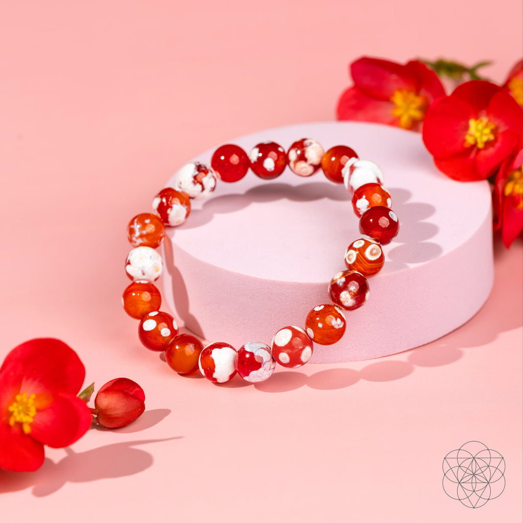 Carnelian Orca Agate Bracelet