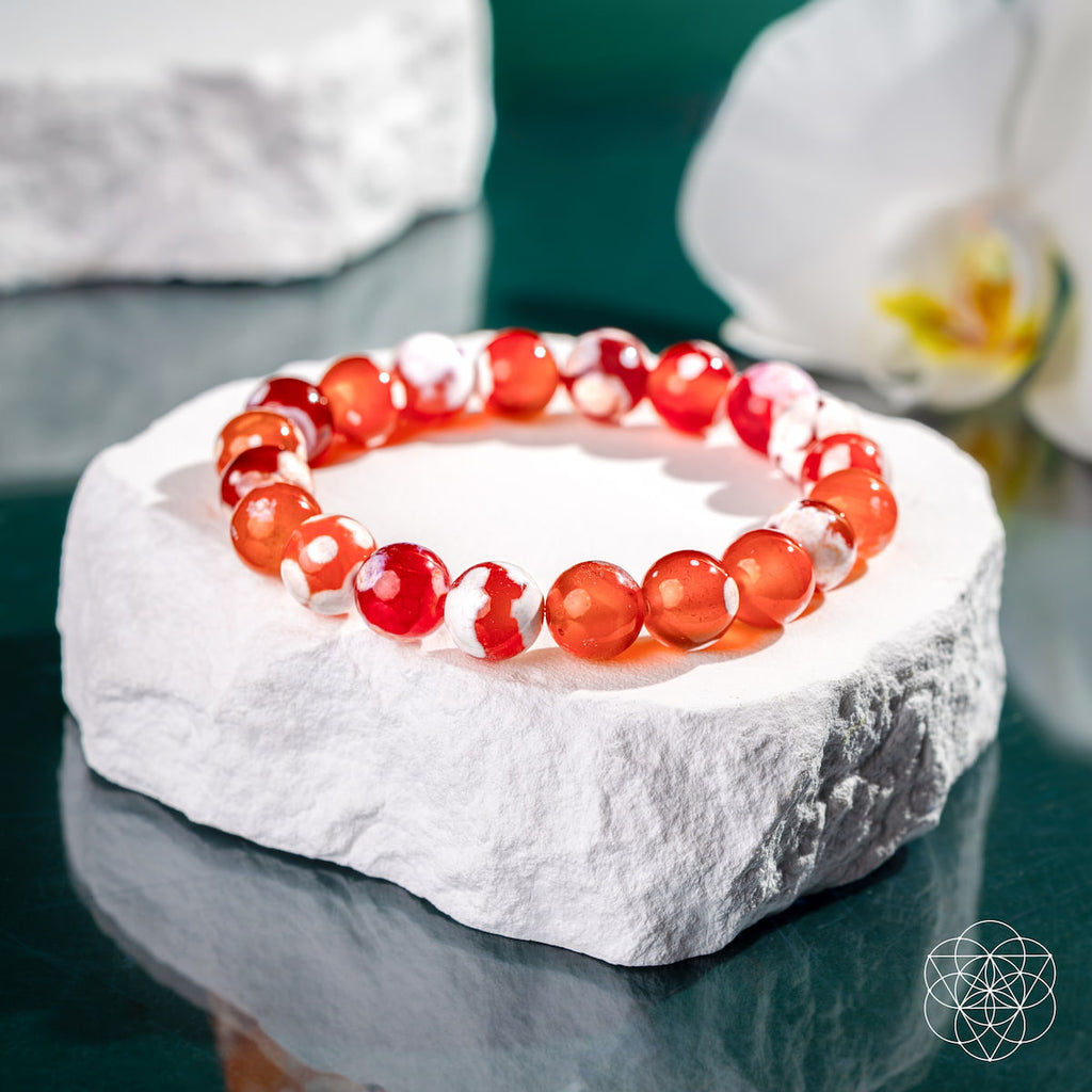 Carnelian Orca Agate Bracelet