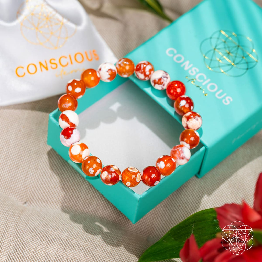 Carnelian Orca Agate Bracelet