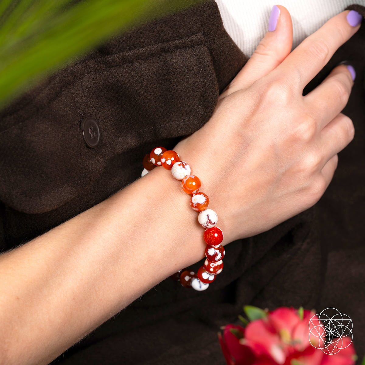 Carnelian Orca Agate Bracelet